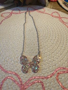 paparazzi Iridescent Crystal Butterfly Necklace - Multicolor Sparkle